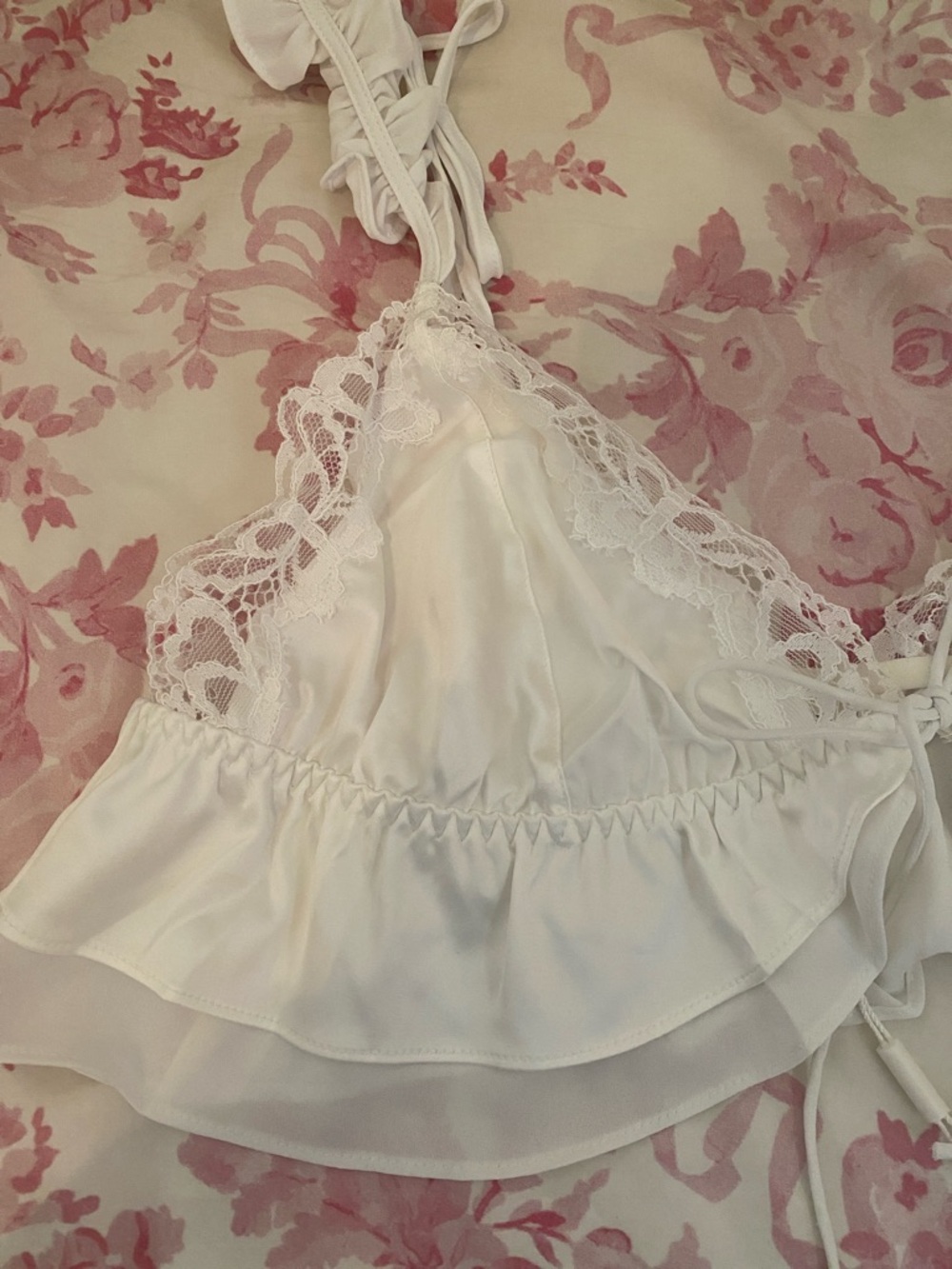 NWT For Love And Lemons White Butterfly Lace Bra Top and Panties Set - Picture 3 of 13